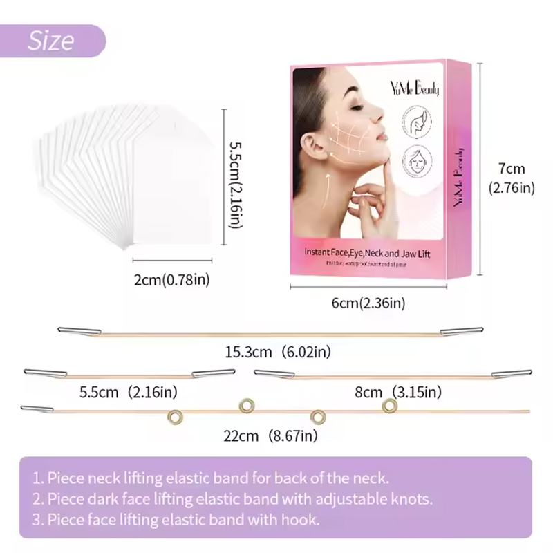 40PCS Wrinkle Lift up Fast V-Shape Face Lift Tape Invisible Face Lifting Tape size