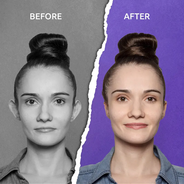 Before and after results using ear correction products for women